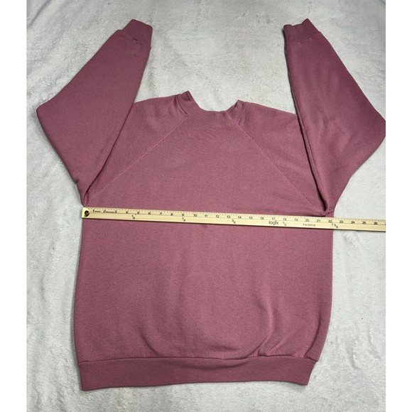 Vintage 90s Tultex Blank Soft Pink Crewneck Sweatshirt Size Large USA Made - Picture 6 of 10